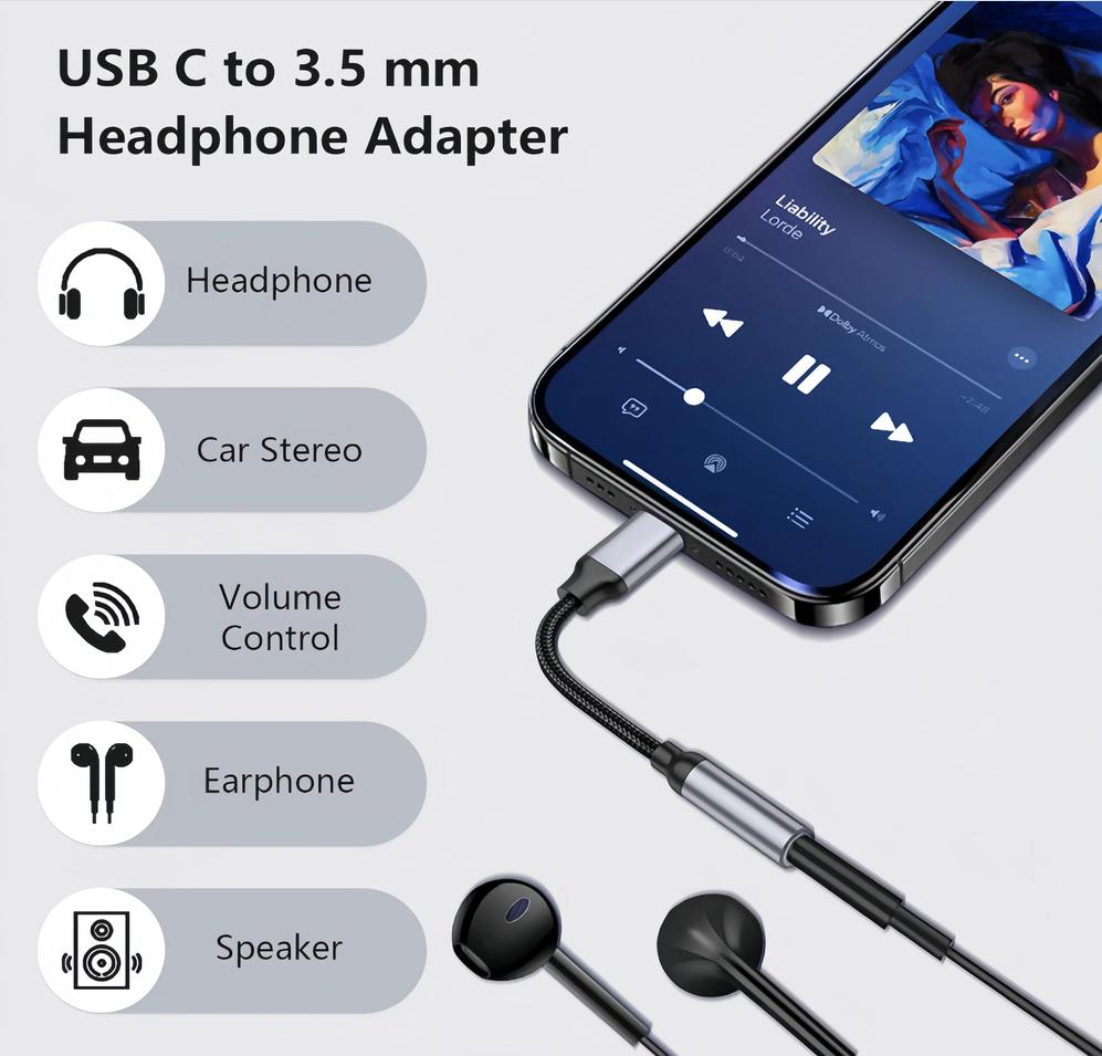 KEBIDU Type C To 3.5mm Audio A - đánh giá và giá Audiophile Headphone Wired