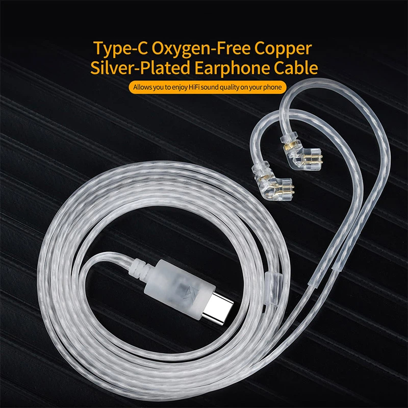 KZ Earphones Cable OFC Silver  - đánh giá và giá Usb C Earphone