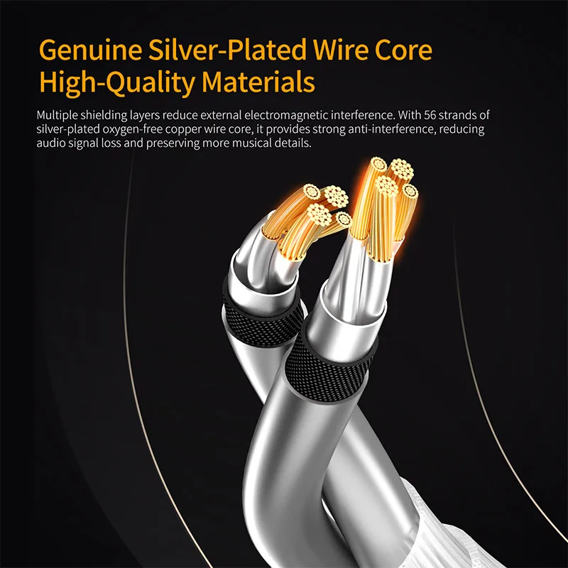 KZ Earphones Cable OFC Silver  - đánh giá và giá Usb C Earphone