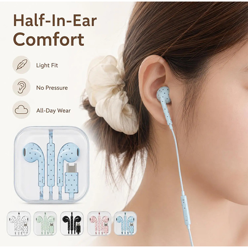 Type C Earphones Polka Dot Sta - đánh giá và giá Usb C Earphone