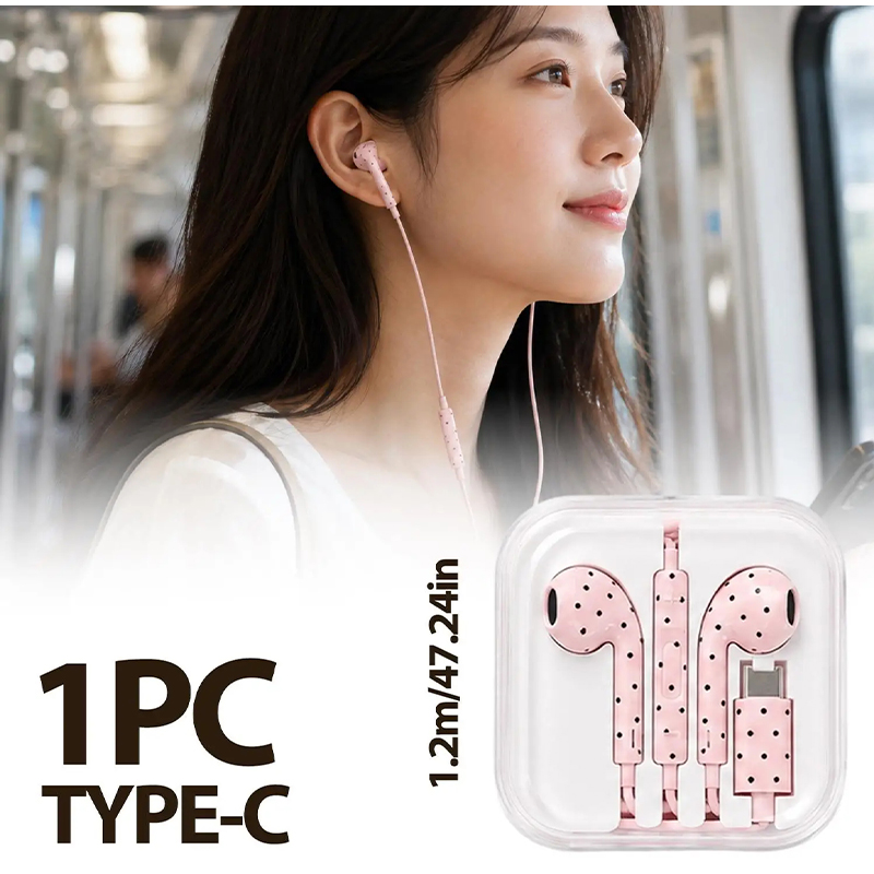 Type C Earphones Polka Dot Sta - đánh giá và giá Usb C Earphone