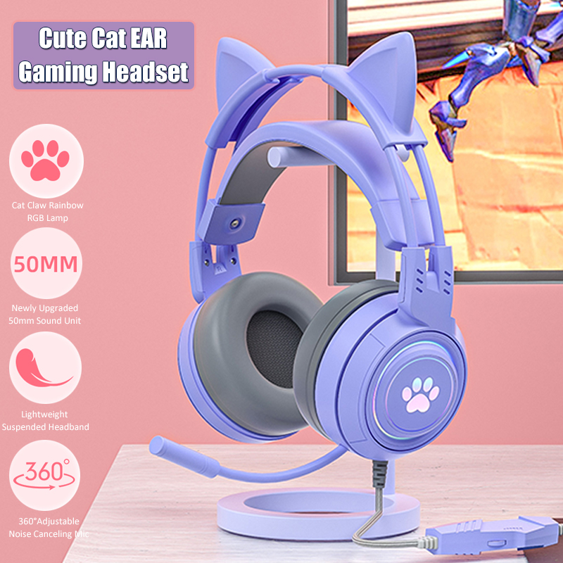 Cute Cat Ear Gaming Headphones - đánh giá và giá Gaming Headset Rgb
