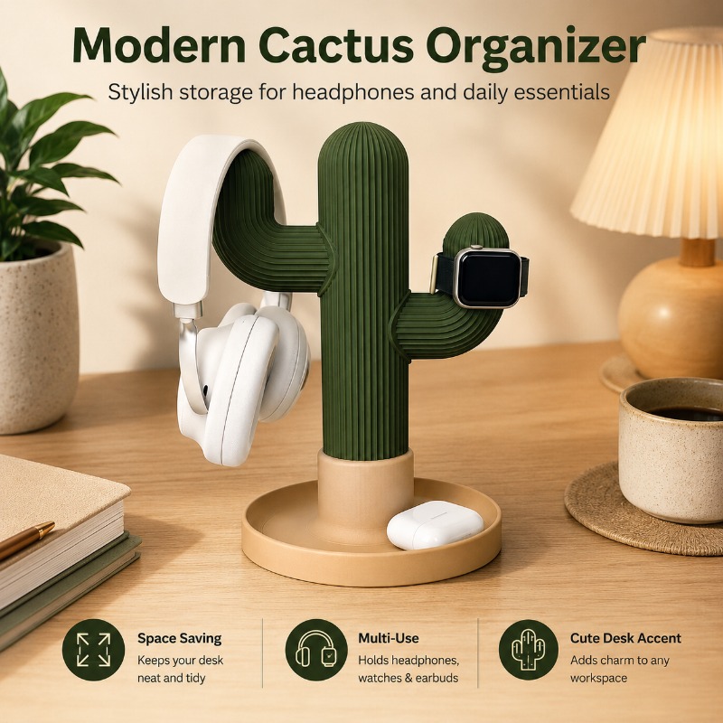 Minimalist Cactus Headset Stan - đánh giá và giá Headphone Stand Desk