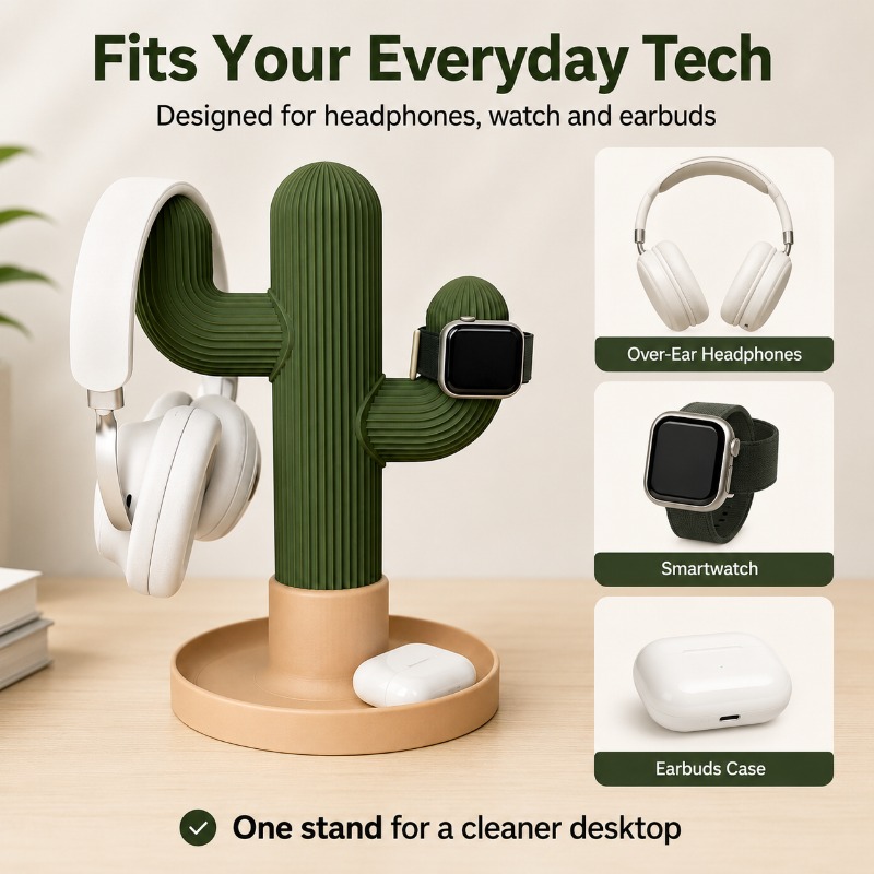 Minimalist Cactus Headset Stan - đánh giá và giá Headphone Stand Desk