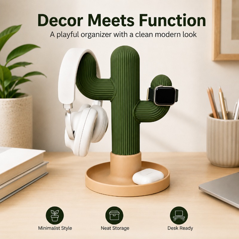 Minimalist Cactus Headset Stan - đánh giá và giá Headphone Stand Desk