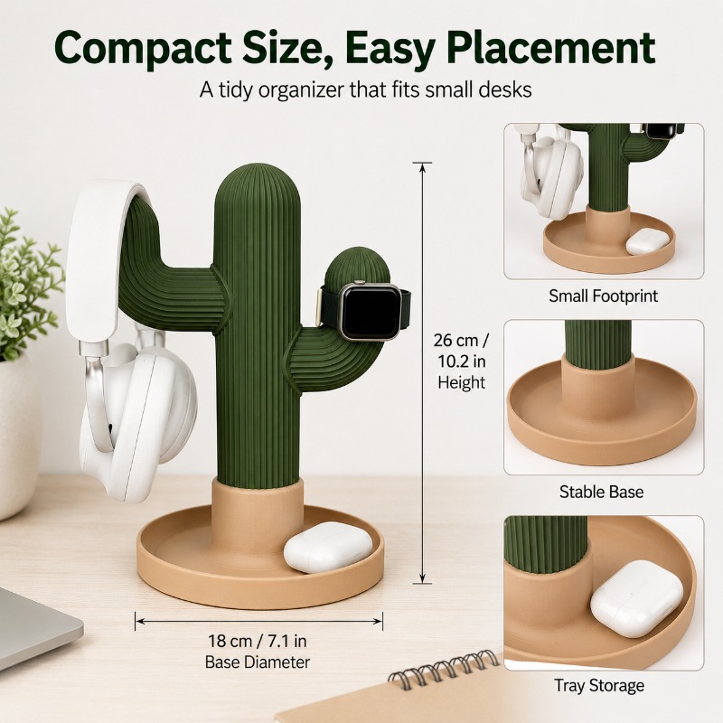 Minimalist Cactus Headset Stan - đánh giá và giá Headphone Stand Desk